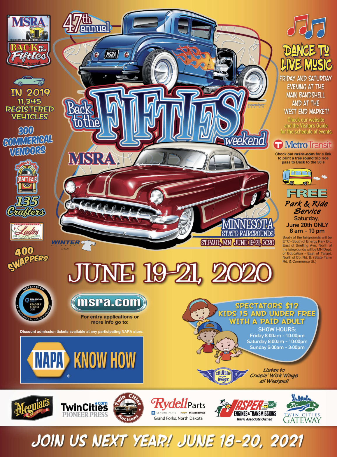 2020 Back to the 50’s Poster – Vers 1 | MSRA Back To The 50's Weekend